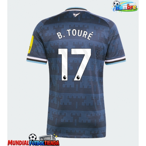 Camiseta Newcastle United Bazoumana Toure #17 Segunda Equipación Replica 2026-27 mangas cortas